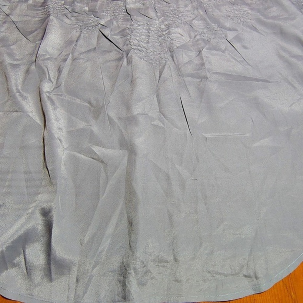 Chicos Textured Crinkle Button Down Blouse Long Sleeve Blue Grey Size 3 Large XL - Picture 9 of 9